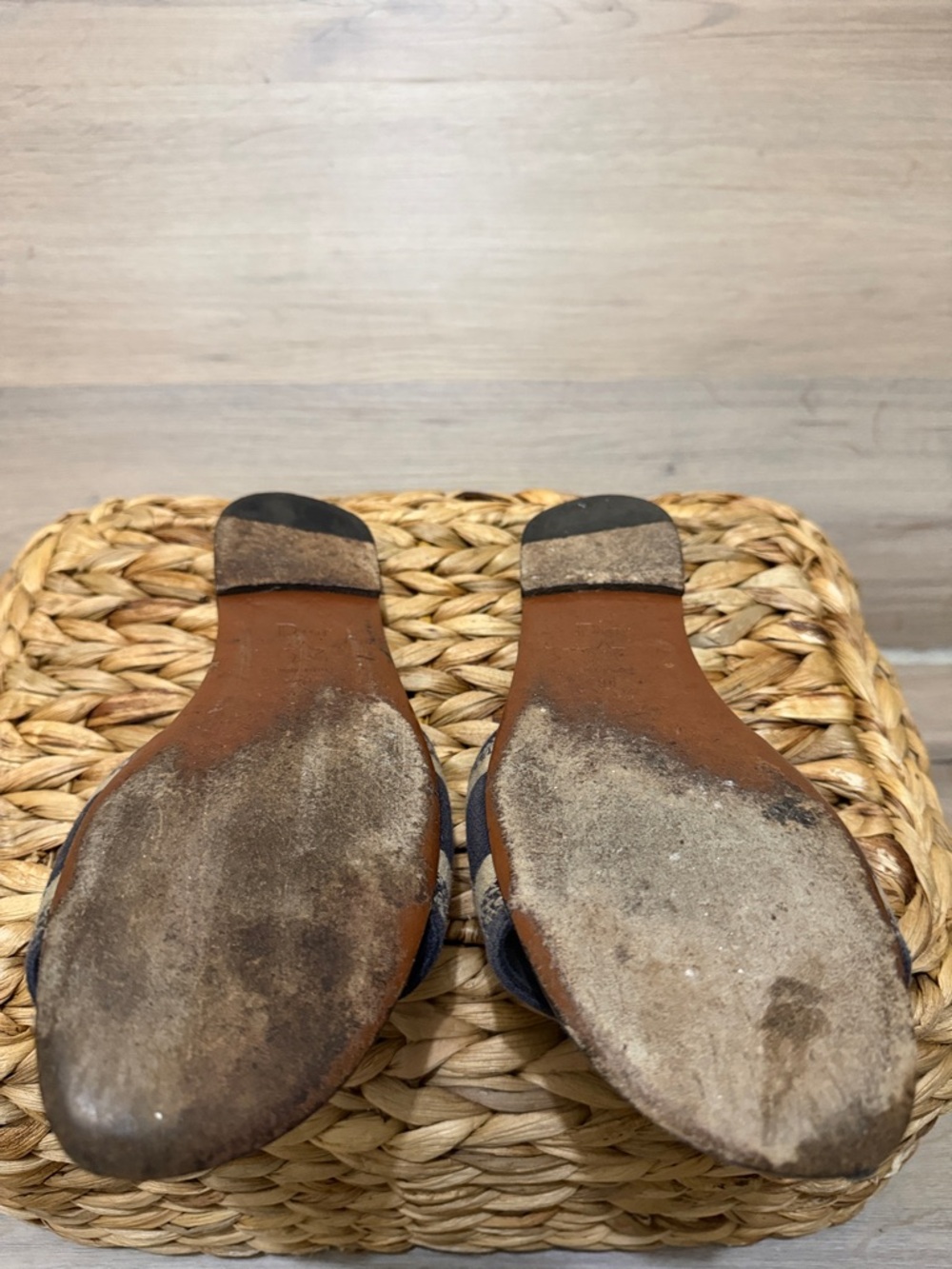 Dior Navy and Beige Logo Slide Sandals - Picture 5 of 5